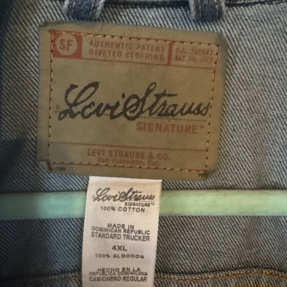Levi Strauss Signature Denim Trucker Jacket 4XL — Classic Blue Jean Jacket - Picture 7 of 9
